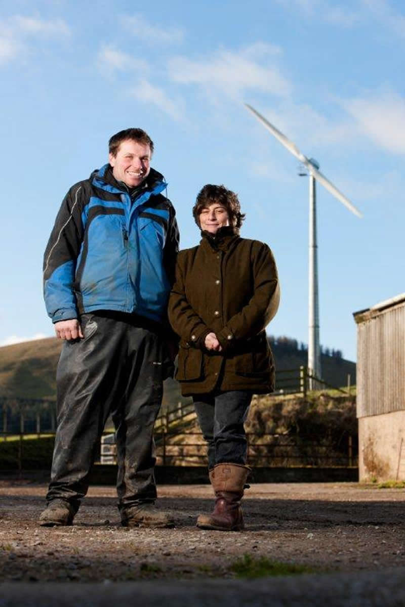 • Debbie and Neil with their Gaia-Wind 133 11kW turbine • Debbie and Neil with their Gaia-Wind 133 11kW turbine