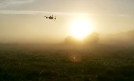 Farm drone spots game on the fields Farm drone spots game on the fields