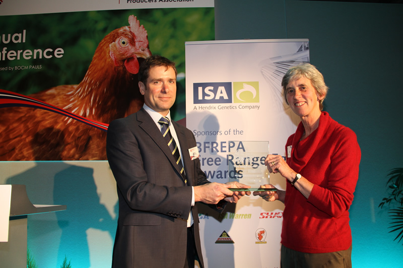 Ann Herbert, who began producing <a href='javascript:void(0)' class='keyword' id='18' style='text-decoration:underline;color:blue' >eggs</a> for Daylay in 1990, received the award for producers with more than five year's experience in free range Ann Herbert, who began producing <a href='javascript:void(0)' class='keyword' id='18' style='text-decoration:underline;color:blue' >eggs</a> for Daylay in 1990, received the award for producers with more than five year's experience in free range
