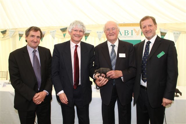 DEDICATED SUPPORTER: From left, Emyr Jones, Peter Davies, Lord Plumb and RABI trustee for Wales Malcolm Thomas. DEDICATED SUPPORTER: From left, Emyr Jones, Peter Davies, Lord Plumb and RABI trustee for Wales Malcolm Thomas.