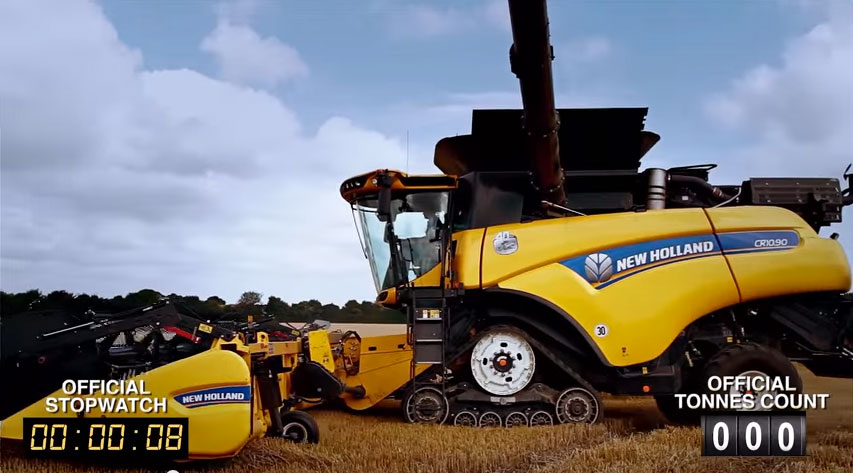 New Holland CR10.90 combine Guinness World Records attempt