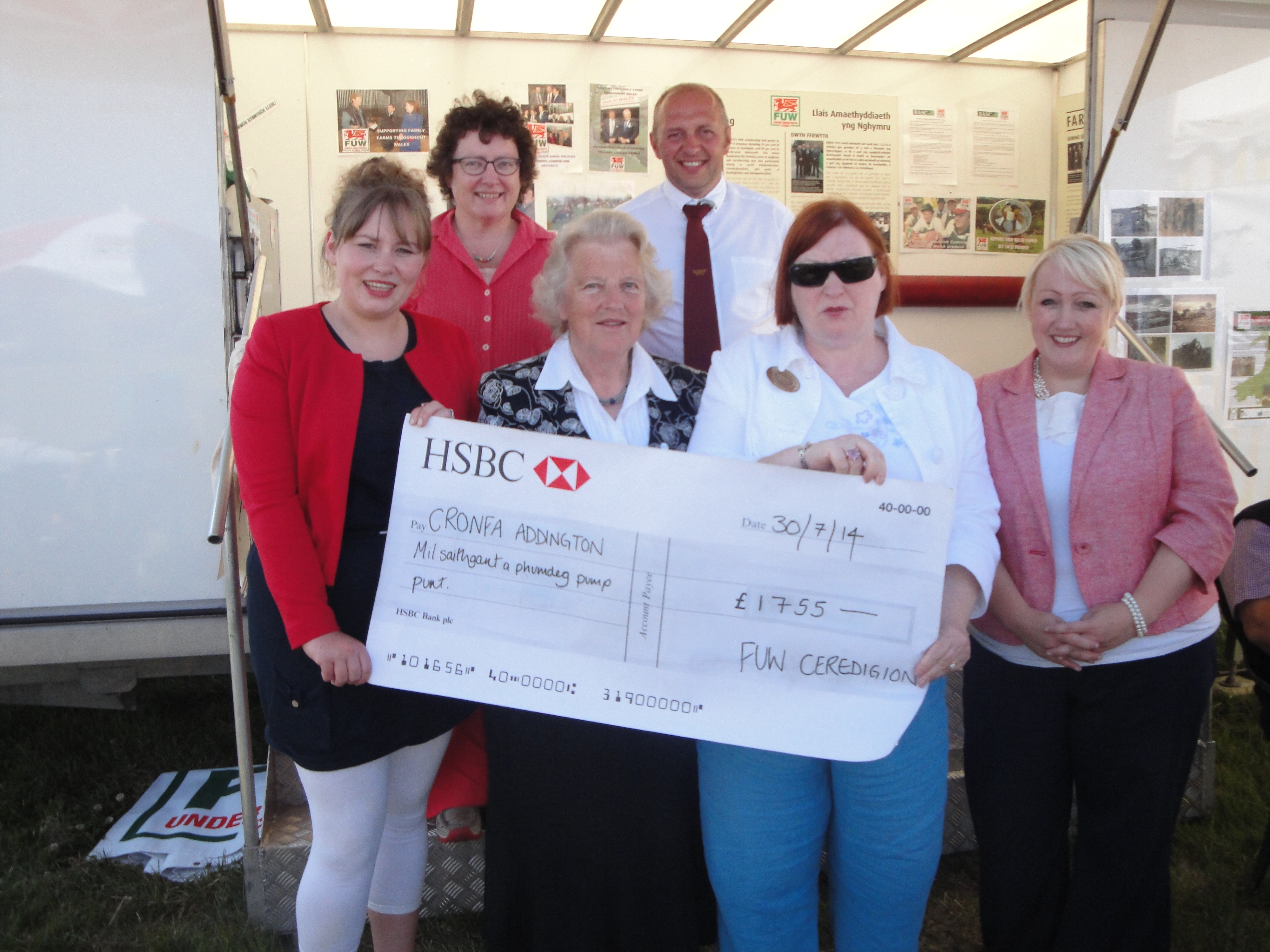 FUW Ceredigion county executive officer Caryl Wyn-Jones, Elin Jones, FUW farm tourism and diversification committee delegate Ionwen Lewis, Aled Rees, Edwina Hart and Rebecca Evans