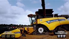 New Holland CR10.90 combine Guinness World Records attempt New Holland CR10.90 combine Guinness World Records attempt