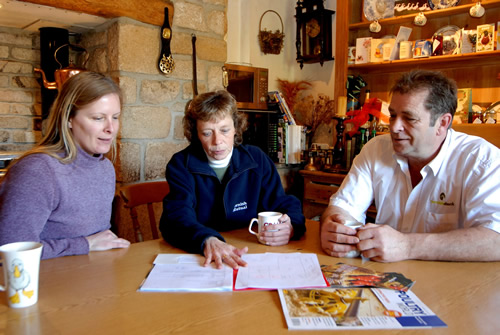 (L to R) Tanya Dalton, Cornish Duck Co, Joan Ball, Cornish Mutual and Roger Olver, Cornish Duck Co