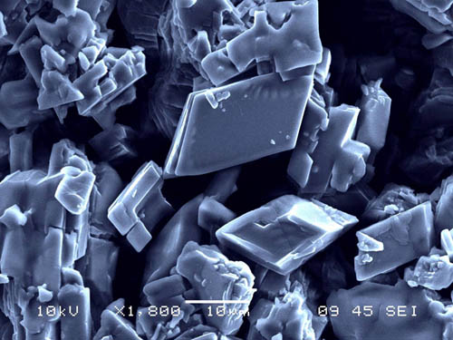 A magnified image showing the microencapsulation of insecticide into a crystalline structure