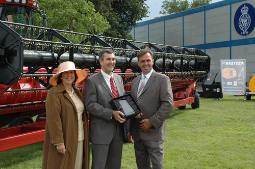 The awards were presented to Mr Blessley (centre) by Simon Longhurst, managing director of Through The Night, and Mrs Adel MacNicol, president of RASE.