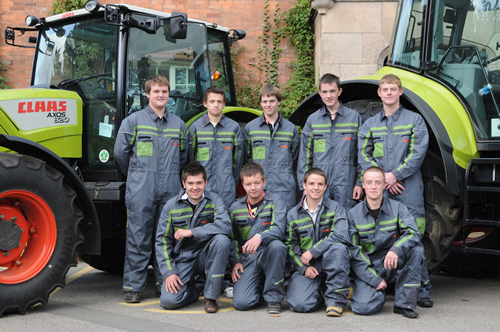 Starting the four-year CLAAS Apprenticeship are: James Burton; Timothy Nicholls; Tom Jackson; Tom Lambert; Jack Ashton; Tom Thomas; Daniel Jenkin; William Honey and Glenn Michie