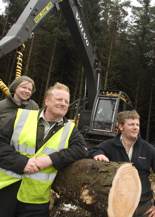 Grahame O’Kane with his son Ryan and One North East’s Kirsten Young