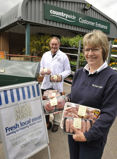 Stephanie Collier and Tony Collier from The Meat Joint at the Chipping Norton Countrywide store