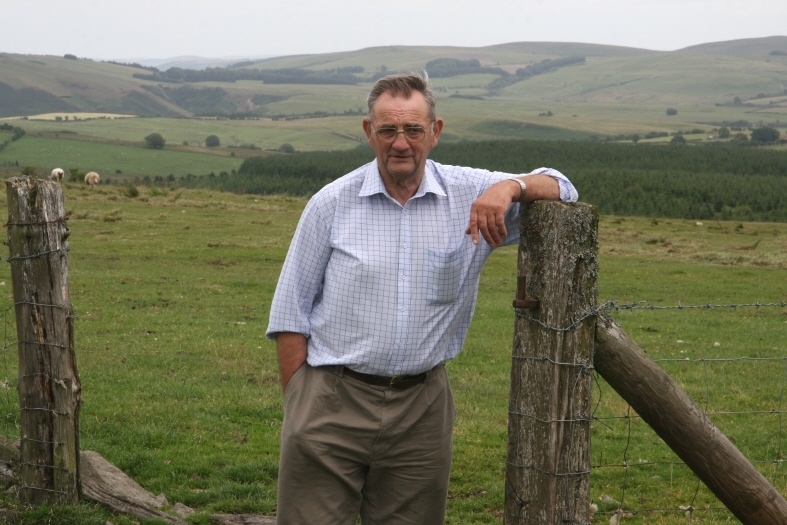 Gareth Vaughan on his farm at Dolfor, near Newtown.