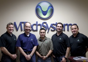 From left Steve Parsons and Jim Johnston with their colleagues from MTech Systems Alejandro Horvath, Chris Blosfeld, Simon Cohen