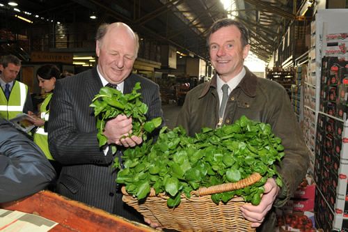 James Paice MP, Food and Farming Minister with Steve Rothwell of the Watercress Alliance