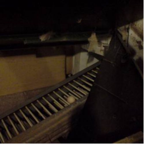 The conveyor is situated at the factory’s entrance. The picture above shows what’s visible to the naked eye