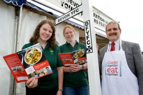 Caroline Trude and Gemma Millman with Managing Director of Cornish Mutual Alan Goddard