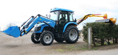 The Landini 1-55M can be had with an open platform or spacious air conditioned cab.