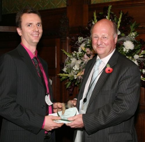 James Newman with the Farming Minister, the Rt Hon Jim Paice