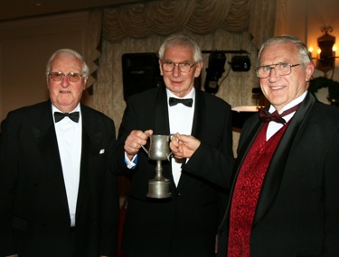 David Grove Smith with the trophy for the best in the show, with [left] Len Goodman and Derek Kelly