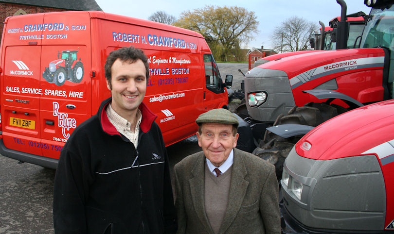 Managing director Robert Crawford senior, with his son Robert junior who runs the sales, service and tractor hire departments at Frithville-based Robert H Crawford & Son.