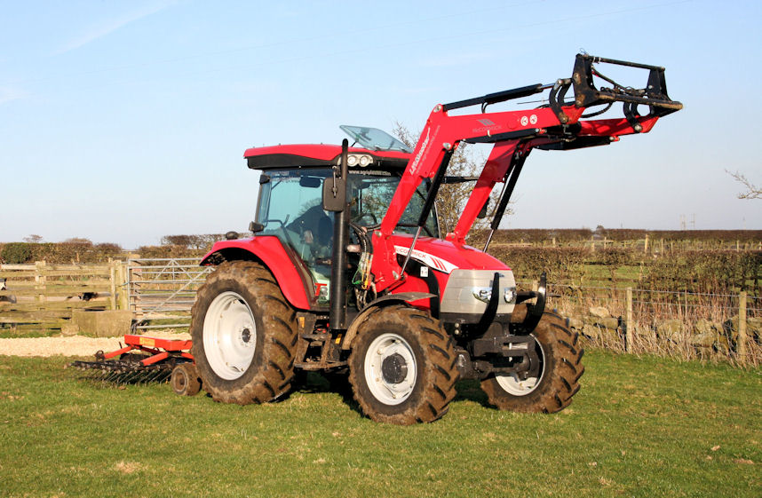Apart from regular loader work feeding and mucking out livestock, the McCormick X60.20 tractor handles all field work from pasture harrowing to ploughing.
