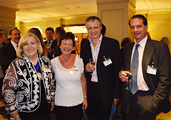 IEC Chair, Joanne Ivy (far left) welcomes conference delegates Alison Bone (BFREPA), Duncan Priestner (NFU Poultry Council) and Robert Gooch (BFREPA Director of Policy)