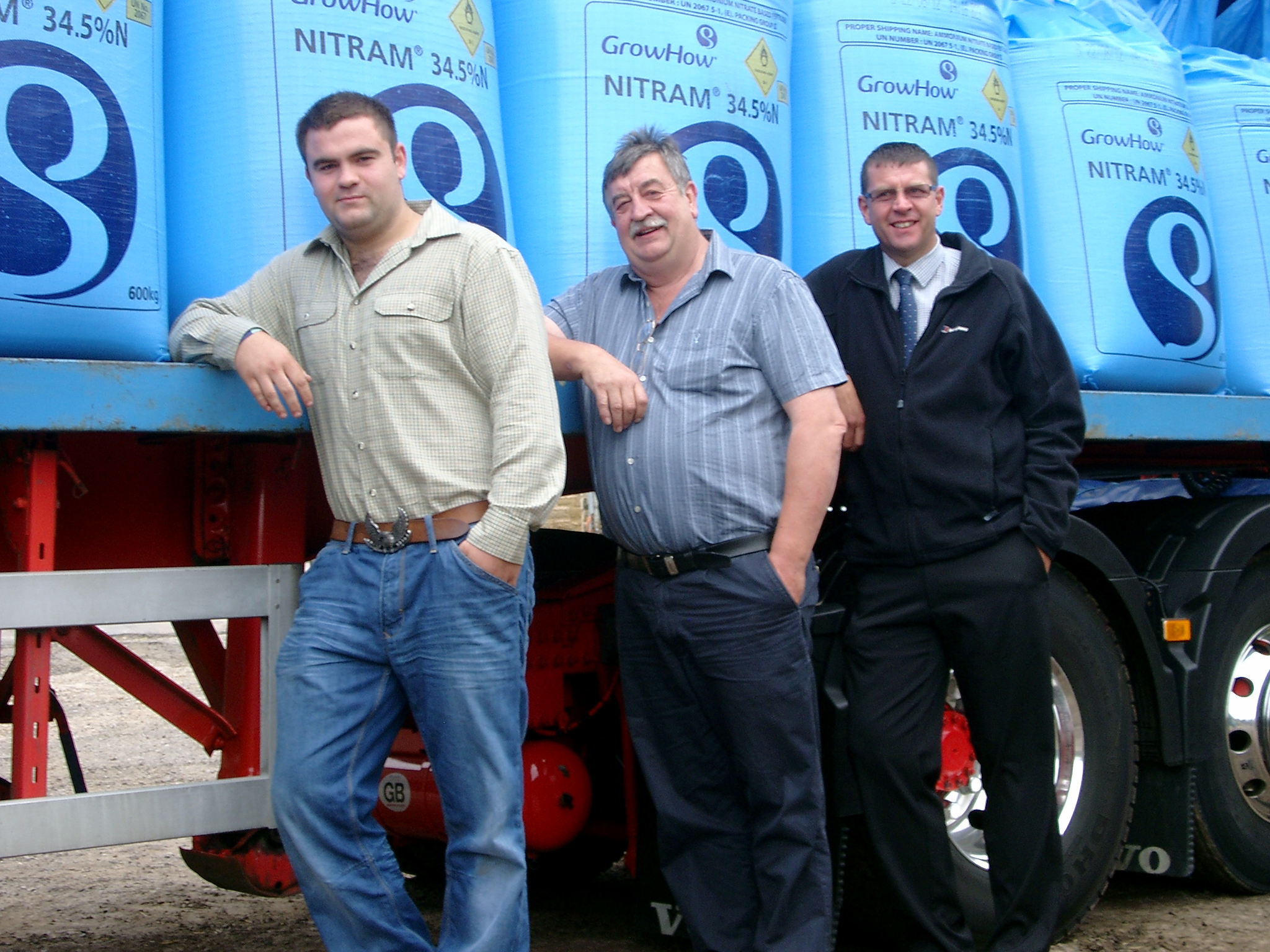 1.	Left to right, winner Robert Wheelhouse with his father John Wheelhouse and Dave Towse GrowHow Business Adviser.