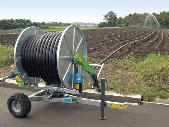 Top model in the Bauer Rainstar A series of reel irrigators is the A3 model, which has a turntable reel and can operate a Bauer irrigation boom as well as the standard rain guns that the smaller A1 and A2 models can supply.