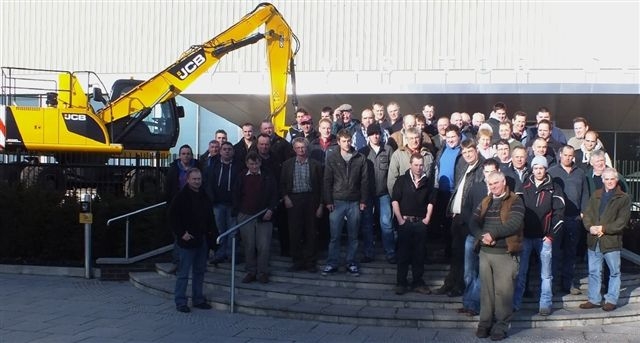 Gwent FUW members and friends outside JCB's Rocester factory.