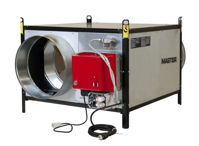 Master GREEN oil or gas suspended heater in heavy-duty Inox housing