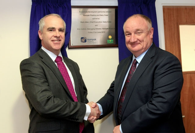 Eric Collins, MD of Nampak Plastics and Mark Allen, Chief Executive of Dairy Crest