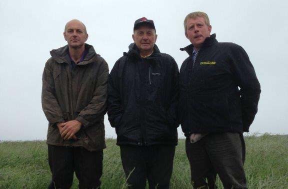 Left to right, Alister McIntyre, his father Wullie McIntyre and Duncan Dunlop