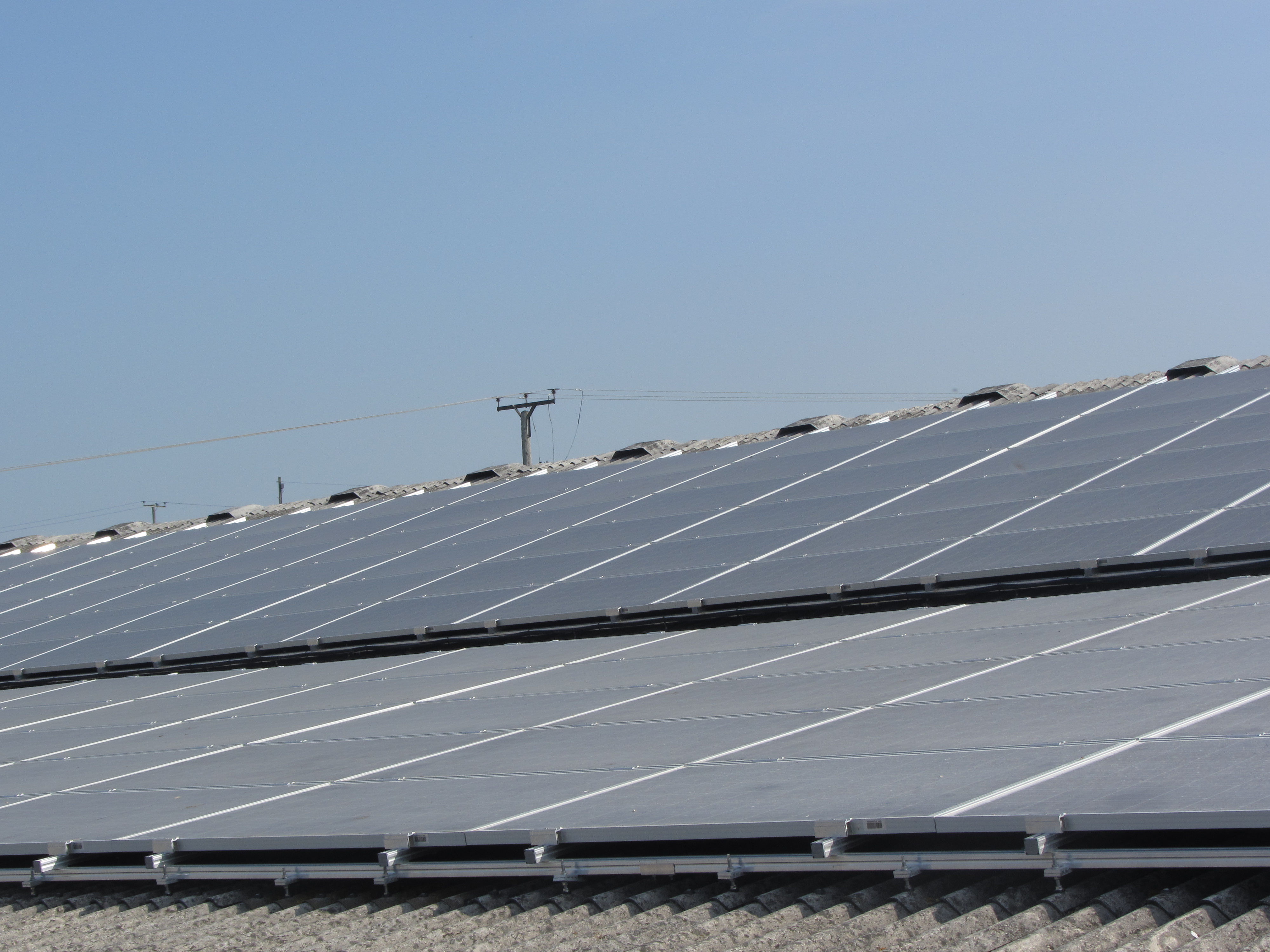 Solar panel installation on Whitefield Farm