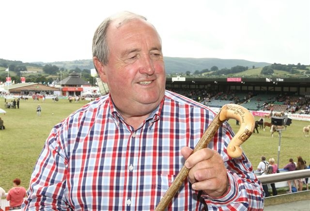 PROUD: John Meredith - winner of the FUW’s Bob Davies Memorial Award shepherd’s crook.