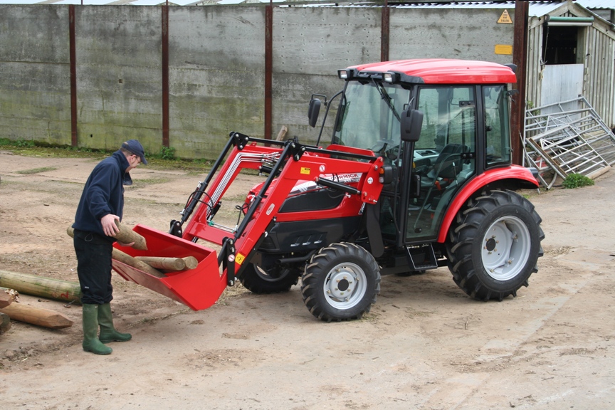 A 50hp McCormick X10.50H with cab and loader from the compact tractor range.