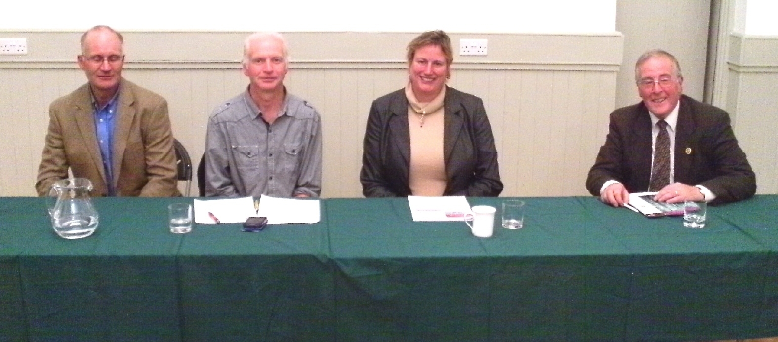 AGM TOP TABLE: From left, Tim Faire, Clwyd Spencer, Antoinette Sandbach and Warwick Nicholson.