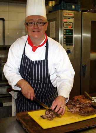 David Nowell preparing the  roulade  of goose breast  at Beverley Tickton Grange Hotel