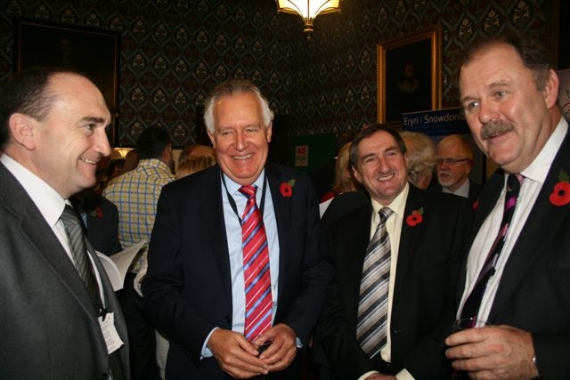 MEIRIONNYDD DAY: From left, FUW Meirionnydd county executive officer Huw Jones, Neath MP Peter Hain, FUW president Emyr Jones and Elfyn Llwyd.