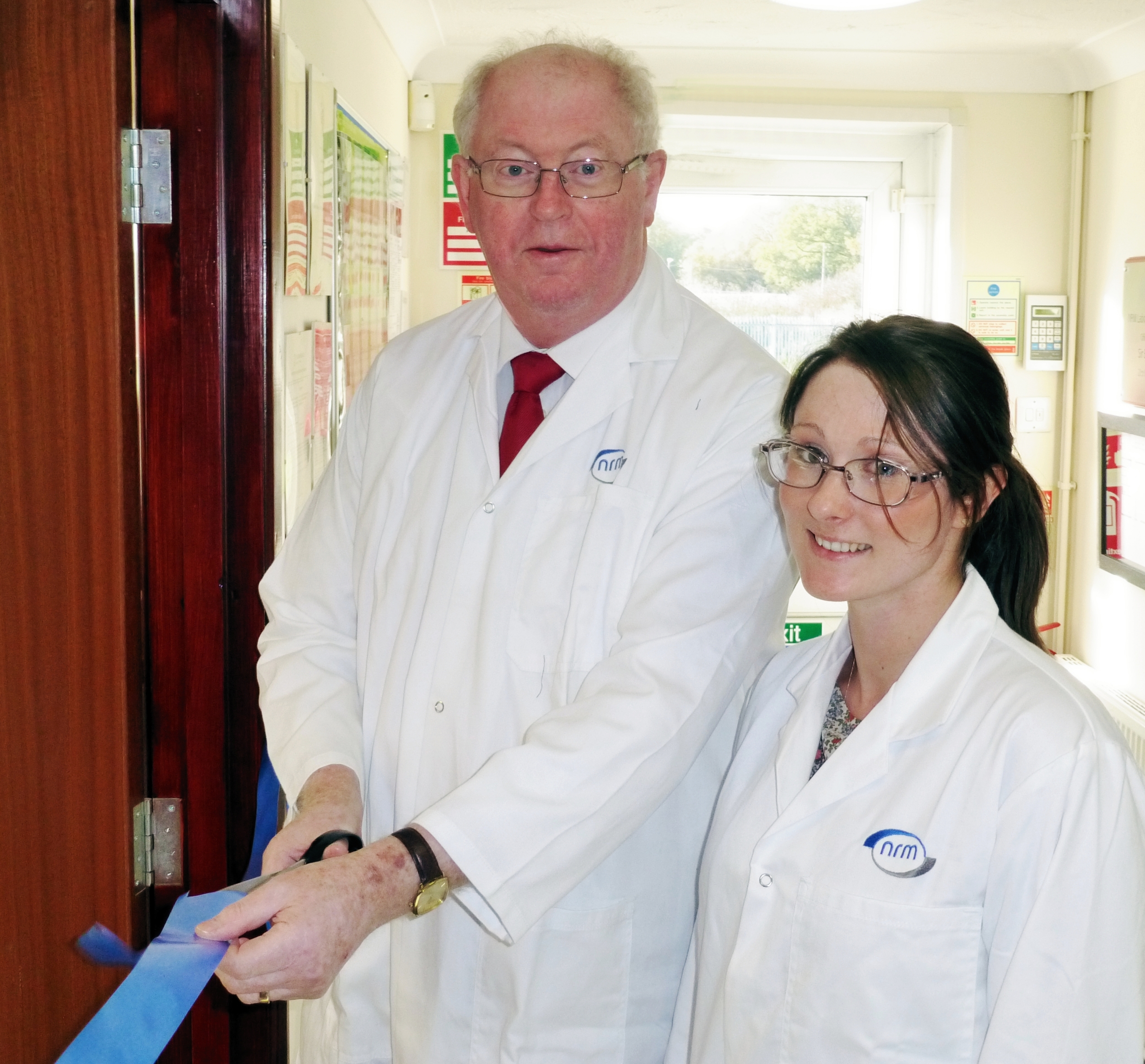 1.	Sir Ben Gill accompanied by Annie Sneath cuts the ribbon to officially open the new NRM soils testing facility in Swaffham, Norfolk