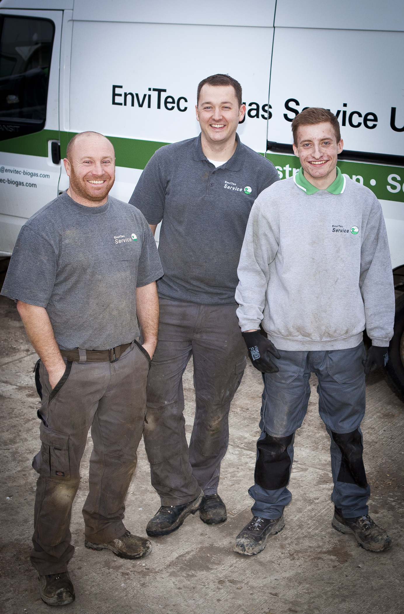 Left to right - Graham Cocking, Philip Mason and apprentice Gary Hurd, all of the EnviTec Biogas UK Service Team
