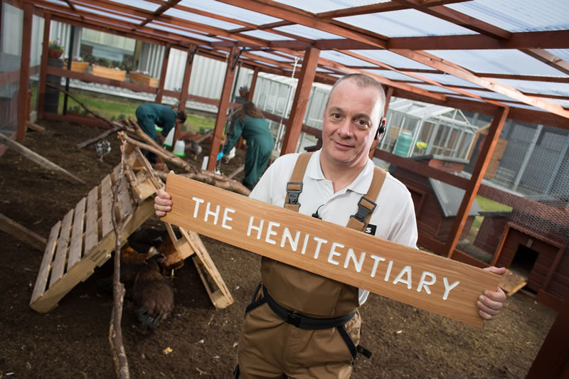 Prison officer Alan Jarvis says "We needed to start small; I didn't want us to rush in with 50 or 60 hens straight away"