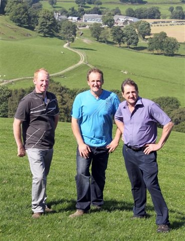 FAMILY FARM: Emyr Jones (right) with his sons Aled (centre) and Dylan on the family farm near Bala.