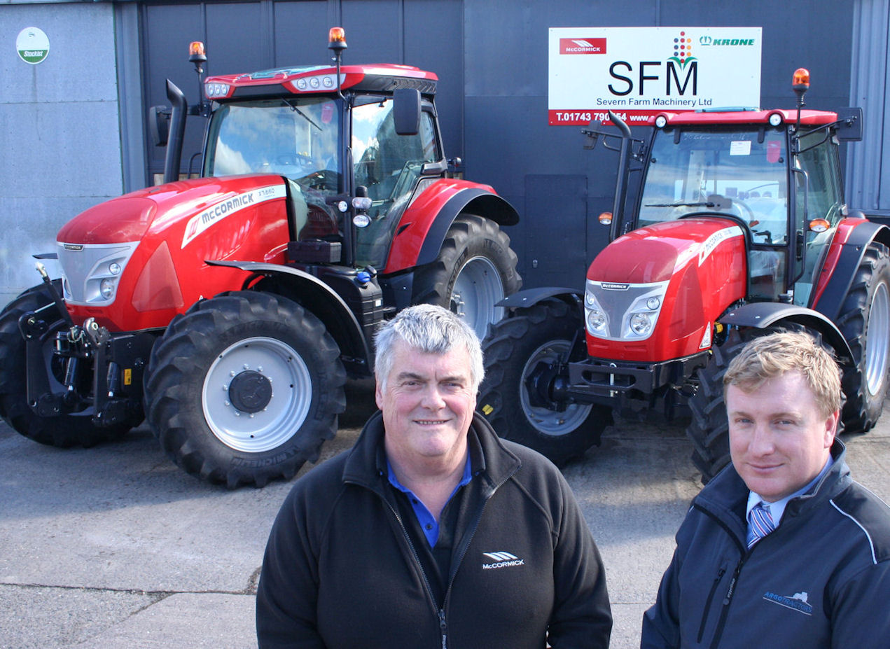 Chris Willner (left) of Severn Farm Machinery with Phil Maw, area sales manager at McCormick distributor AgriArgo UK.