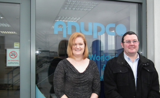Samantha Thompson, Anupco’s area sales manager, and Daniel Pujante Maher, general manager