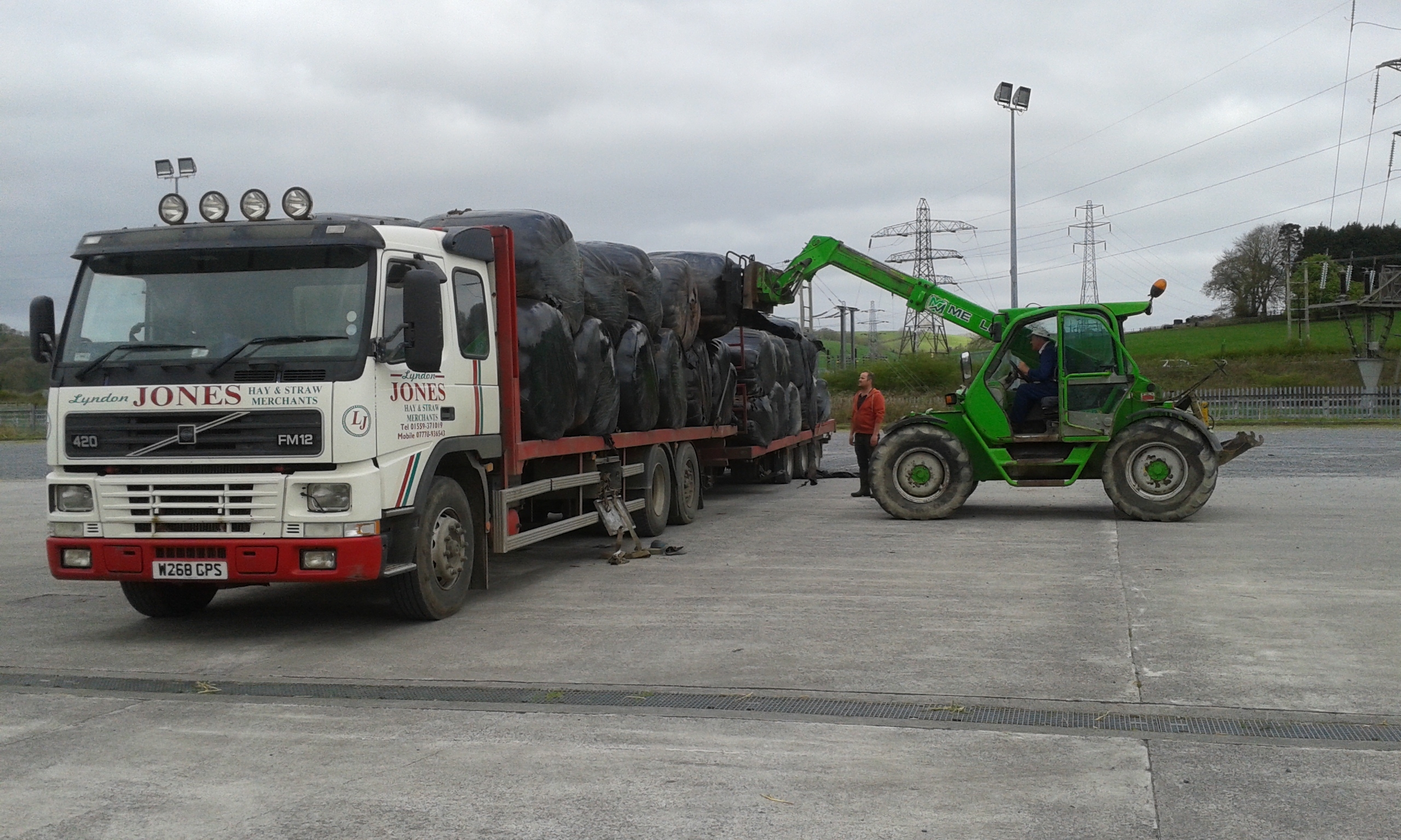 SOMERSET BOUND: Consignment of bales being loaded at Carmarthen Market.