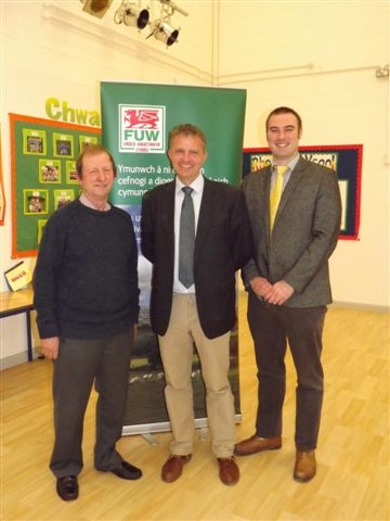 ISSUES RAISED: From left, FUW vice president Brian Walters, Philip Meade and Rhodri Jones.
