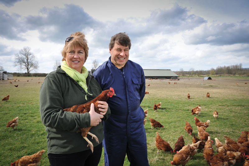 Rachel Rivers with Humphrey Feed Specialist Colin Gravatt