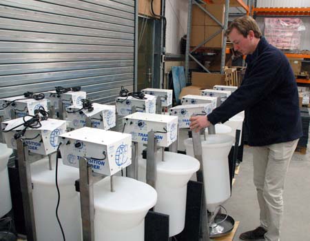 QE’s Henry Stark checks over a consignment of Transition feeders for export. The feeders are sold worldwide.
