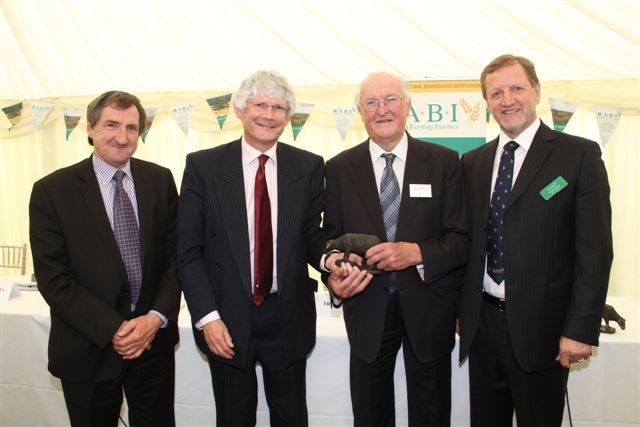 DEDICATED SUPPORTER: From left, Emyr Jones, Peter Davies, Lord Plumb and RABI trustee for Wales Malcolm Thomas.