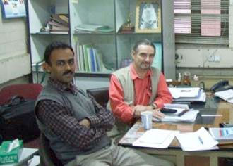 Dr Keith Davies from University of Hertfordshire (right) and Dr Sharad Mohan from Indian Agricultural Research Insitute (left)
