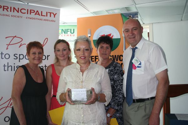 L-R  Pat Ashman, Principality; Maureen, Eleri, Meinir and John Davies, NFU Cymru