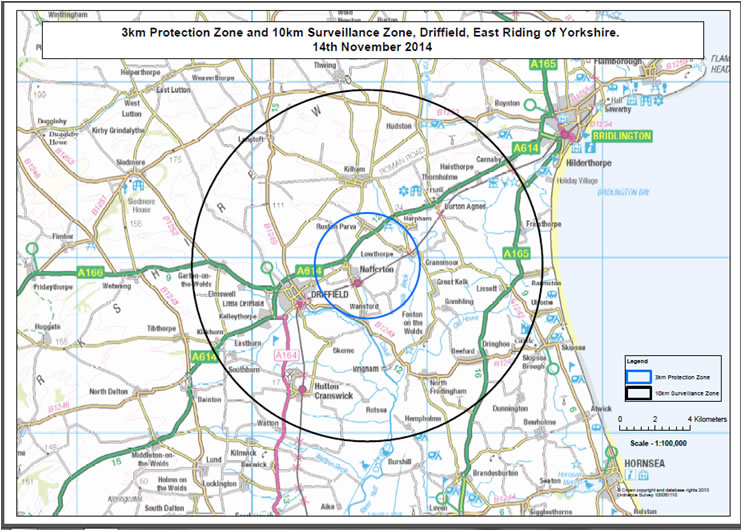 Defra has initiated its Contingency Plan and has taken immediate action to prevent the spread of infection including introducing a 10k restriction zone around the farm and culling of all poultry on the farm
